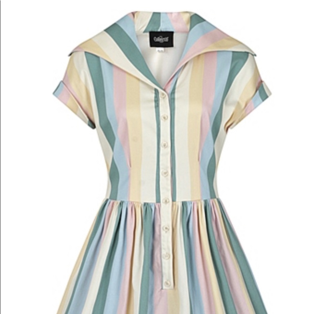 NWOT Collectif Judy Striped Teacup Dress